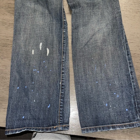Old Navy Jeans Distressed Stonewash Stylish Paint Splatter Denim Size 8 - Picture 10 of 15